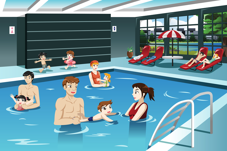 bigstock Parents And Babies Swimming 102208700